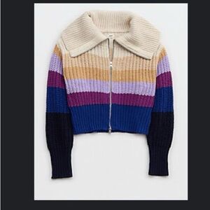 NWT- AERIE double zip cardigan- Size Small